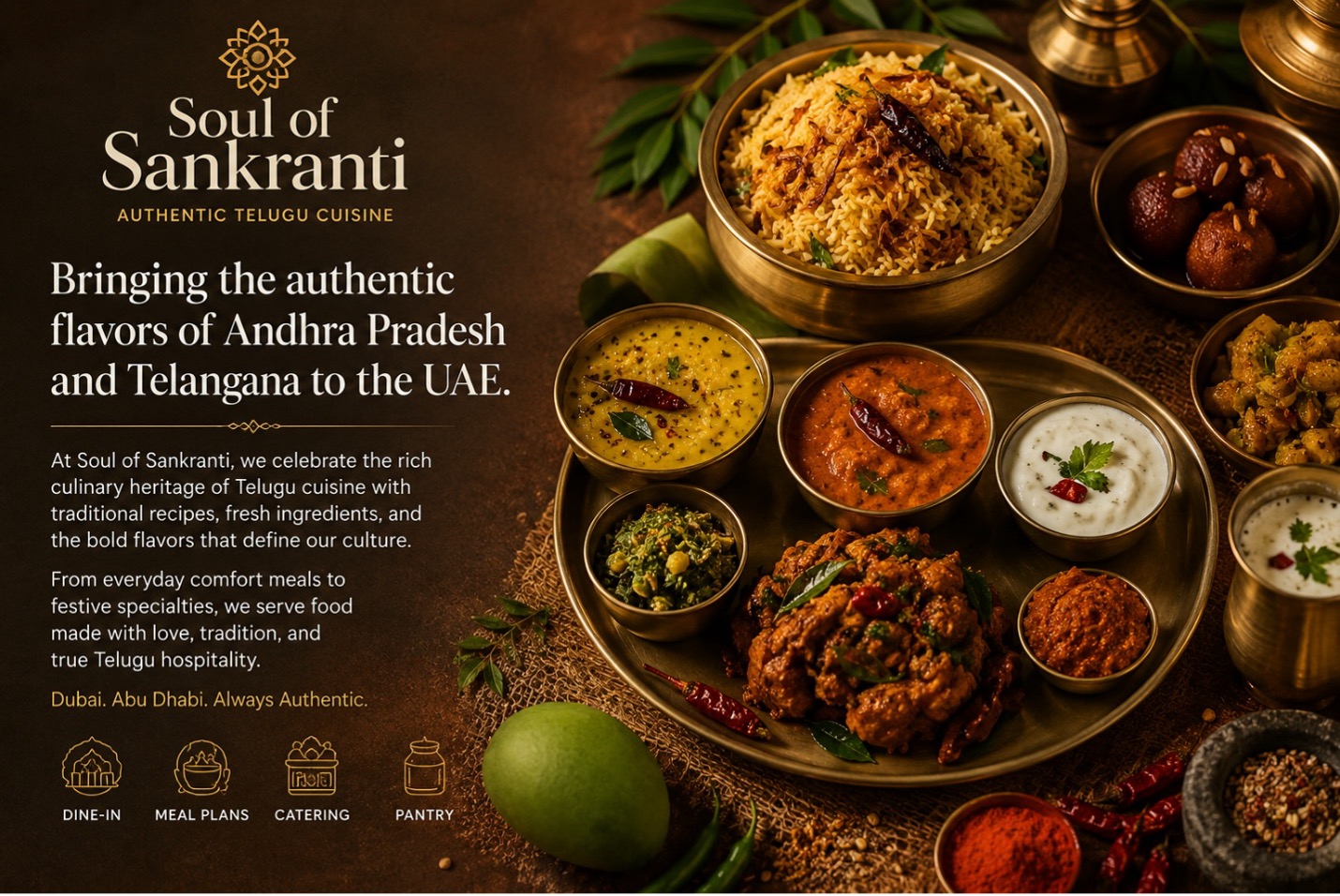 Soul of Sankranti — authentic Telugu cuisine from Andhra Pradesh and Telangana